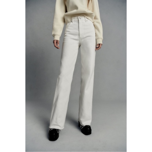 Zara Wide Leg White Jeans - Picture 2 of 5